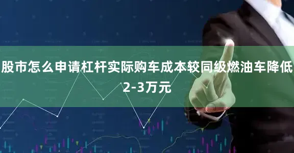 股市怎么申请杠杆实际购车成本较同级燃油车降低2-3万元
